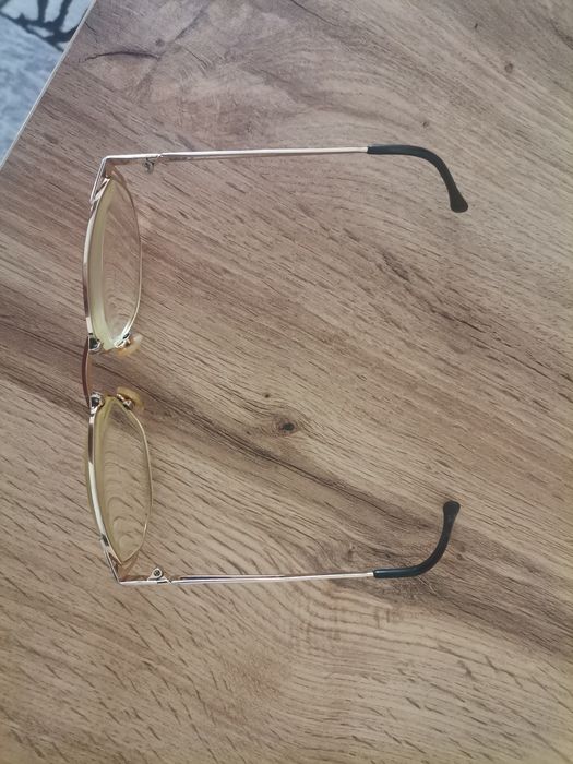 Ochelari vintage metalici suflati cu aur, unisex, stare foarte bună