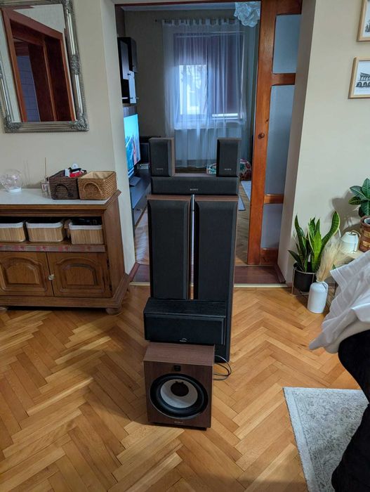 Sistem Home Cinema 5.1 Sony – Receiver 4K HDMI + Boxe Coloană + Boxe Surround + Subwoofer Activ