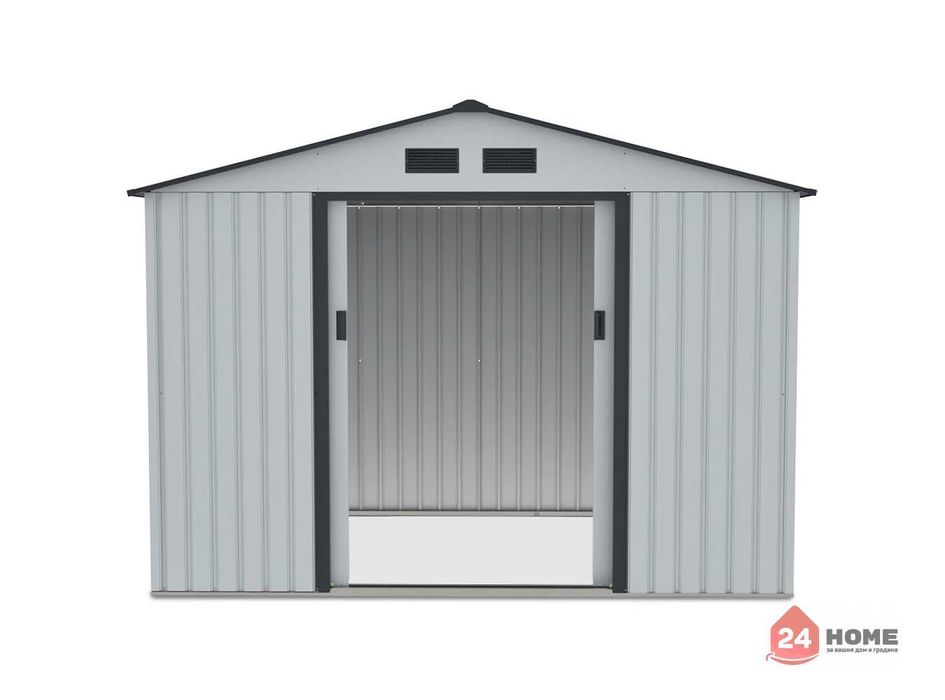 Градинска барака SUNNY Hudson, светло сива 255х277х202 см, ДхШхВ