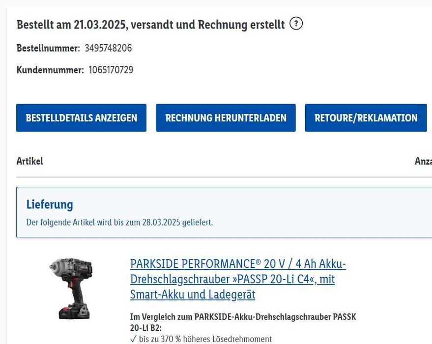 PARKSIDE PERFORMANCE 1898Нм акумулаторен гайковерт PASSP 20-Li C4