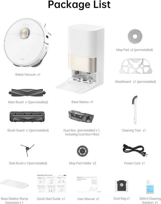 Прахосмукачка робот Dreame X40 Ultra 12000Pa с моп