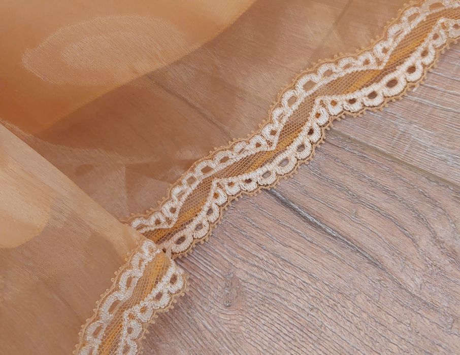 Бална пола в златно с кринолин Органза Сатен Дантела Булчинска рокля