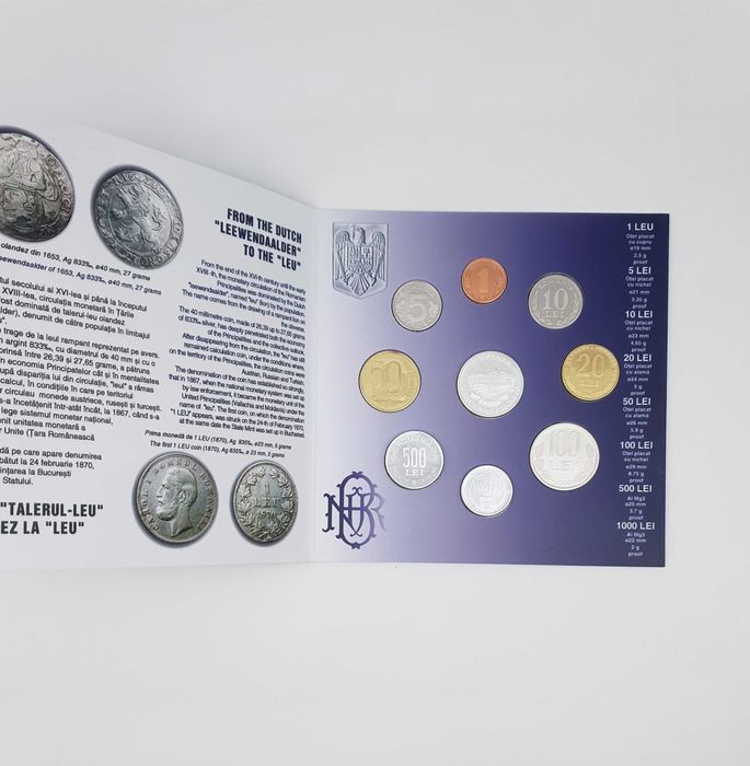 Set de monetarie 2000, contine medalie din argint BNR