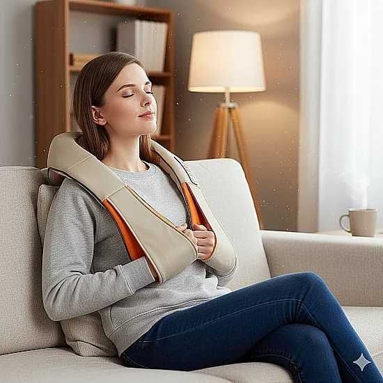 Шиацу Масажор с 6 бутона за врат и гръб, 12VDC, 220VAC, 24W