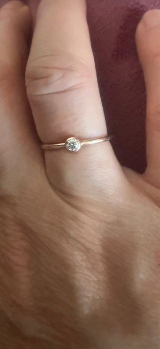 Inel aur rose marimea 50 cu diamant