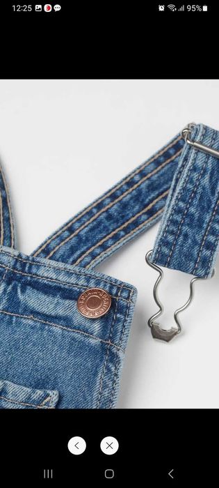 Salopeta denim fete H&M 116 cm