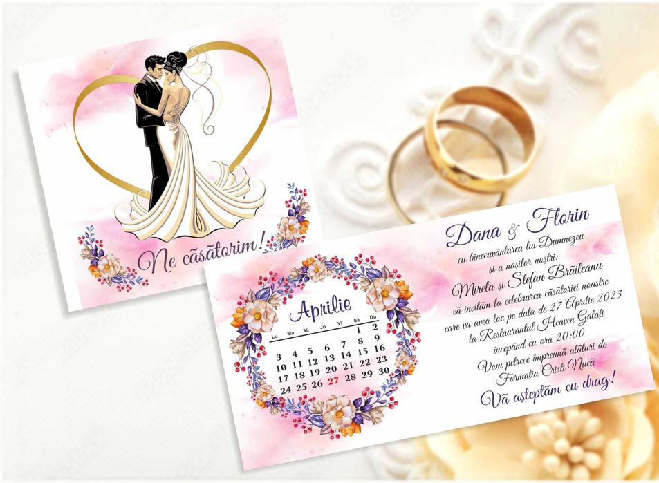 CASUTE DAR de botez / nunta, invitatii, meniuri