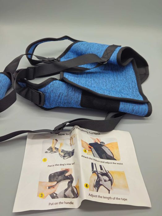 Повдигащ поддържащ нагръдник за задни крака на куче – размер XL, син!