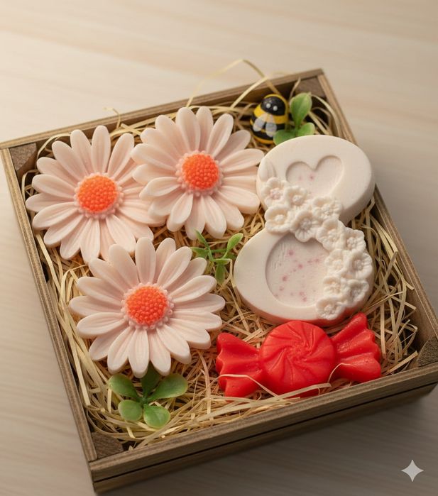 Кутии със сапунени цветя