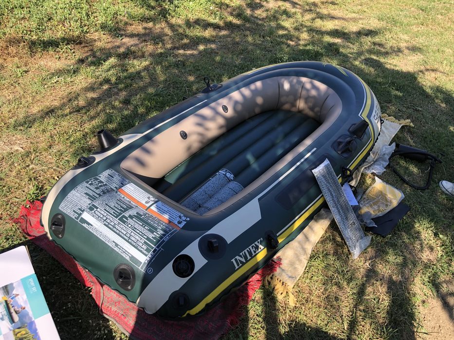 Нова надуваема Лодка Intex Seahawk 2, Помпа + Включени гребла, 2.36 м x 114 см