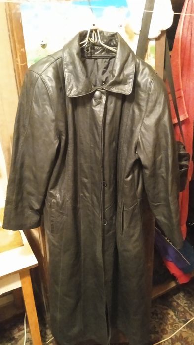 Кожанное пальто, плащ