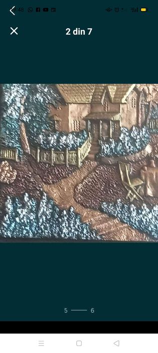 Tablou  lucrat manual din foaie  de cupru