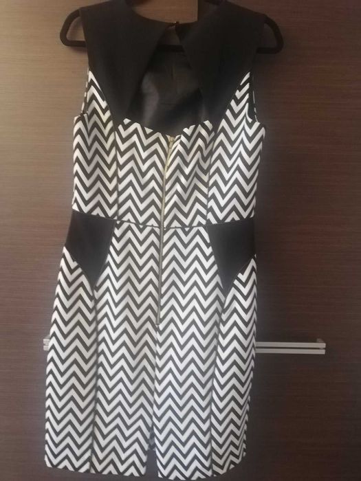 Rochie H&M, alb-negru, 42