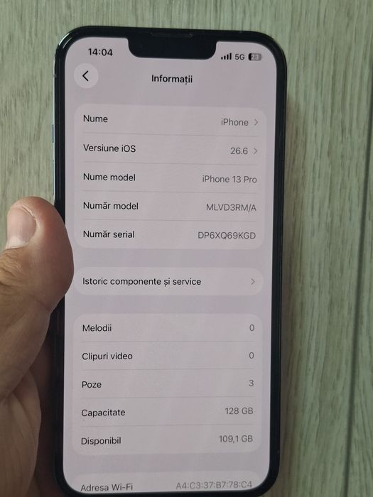 iPhone 13 Pro 128GB Memorie interna