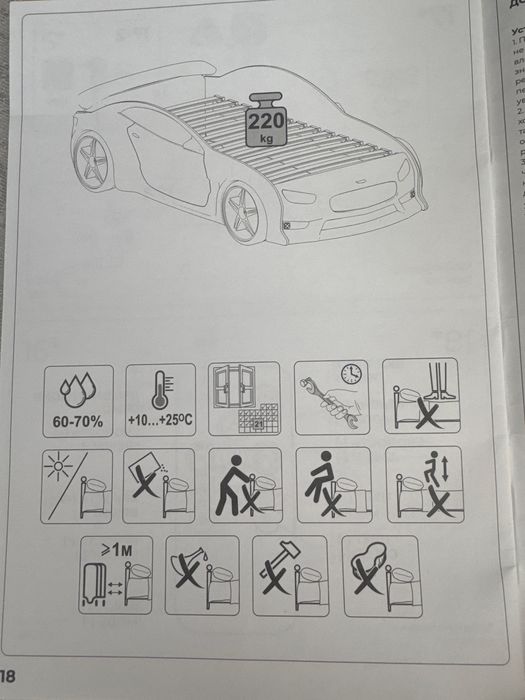 Детская кровать машина