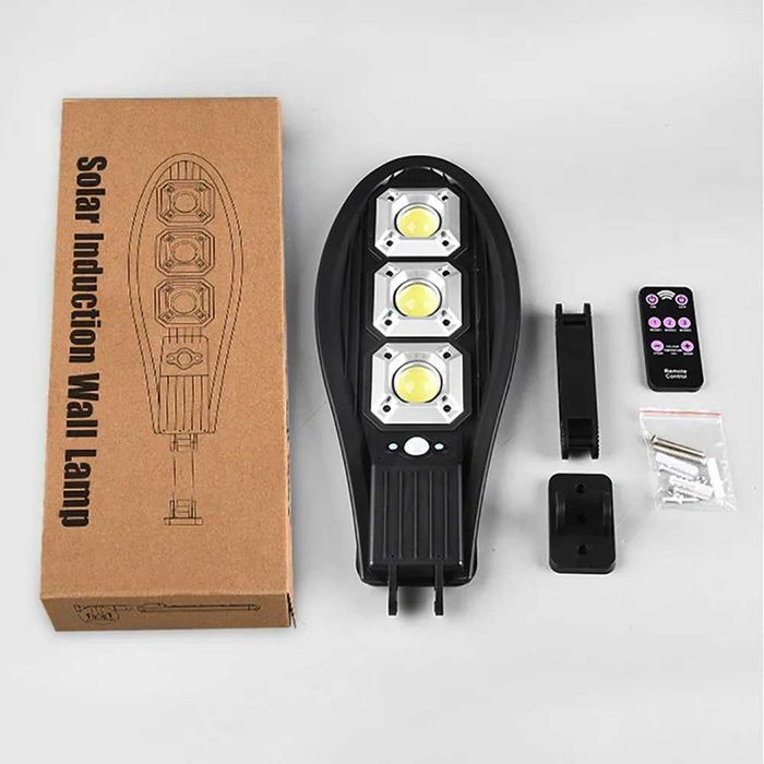 Соларна LED улична лампа 300W с датчик за движение IP65, Дистанционно