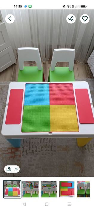 Masă multifuncțională și 2 scaune /3+ ani