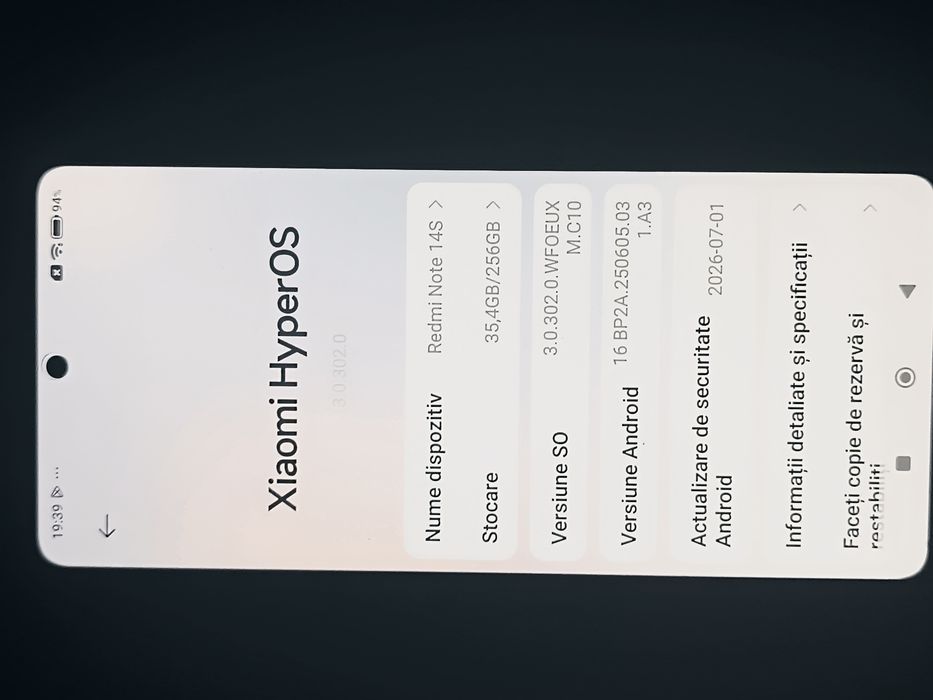 Redmi Note 14S Negru – Nou, Impecabil, Fără Zgârieturi