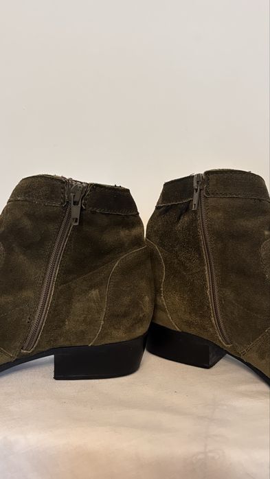 Botine dama Kennel & Schmenger, piele întoarsă kaki, mărimea 38