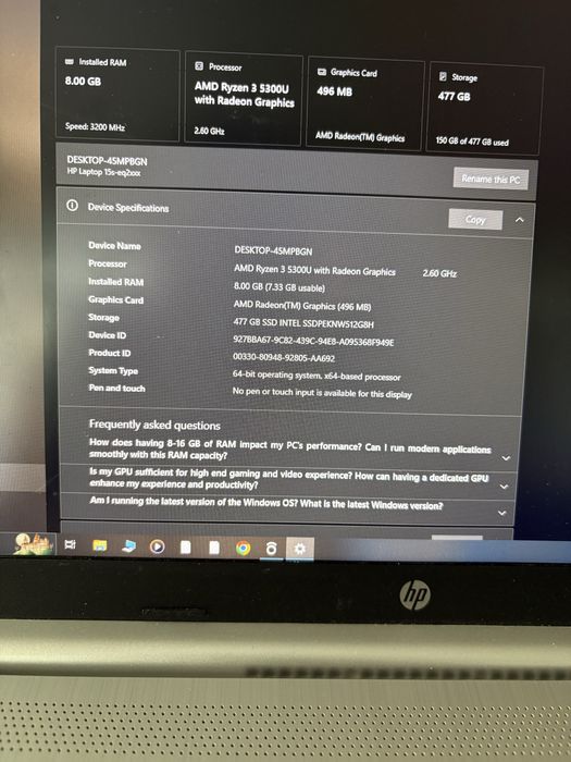 Laptop Hp 15s-eq2027nq