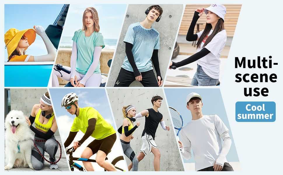 8 Чифта Спортни Ръкави за ръце, протектори, срещу UV лъчи за спорт