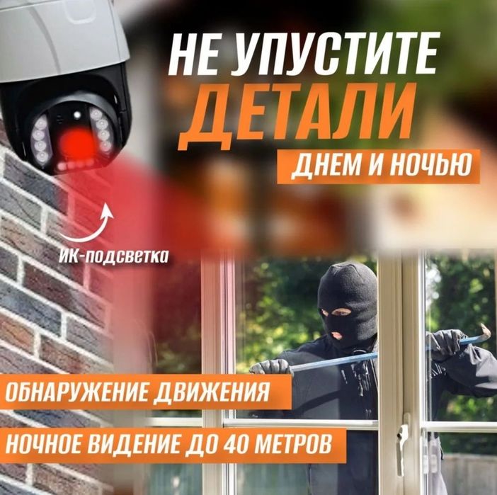 Видеокамера 4G,поворотная IP,с датчиком движения и сигнализацией ...