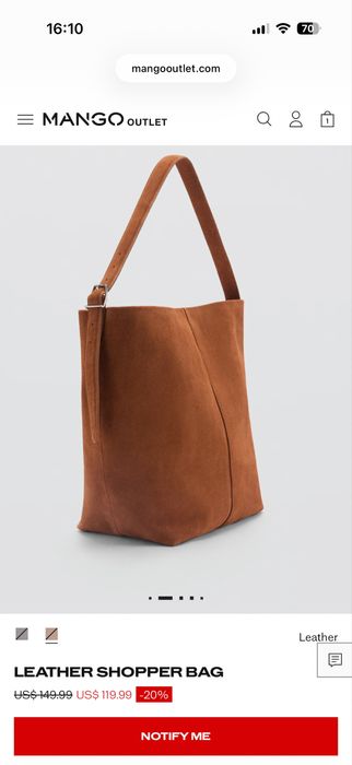 Сумка замшевая Mango