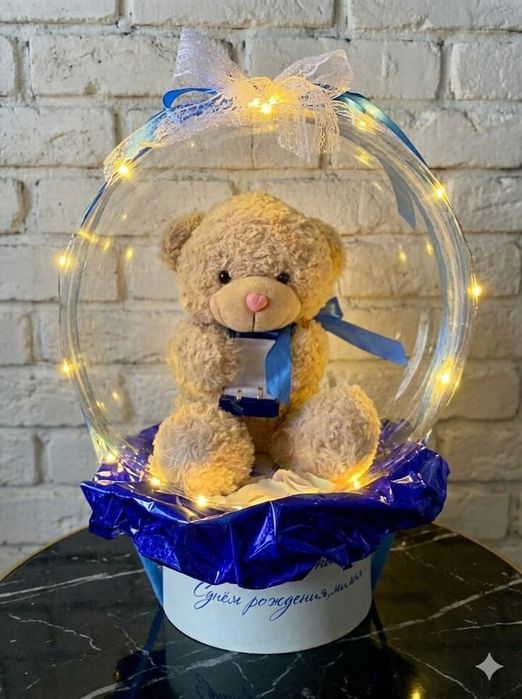 Продам мишку в шаре подарок с музыкой