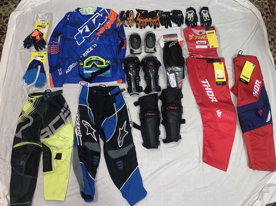 Echipament motocros,enduro copii,Pantaloni,genunchiere,ghete,cotiere