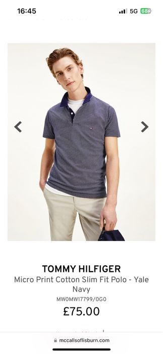Tommy Hilfiger : Micro Print Polo Shirt - M/L Оригинал