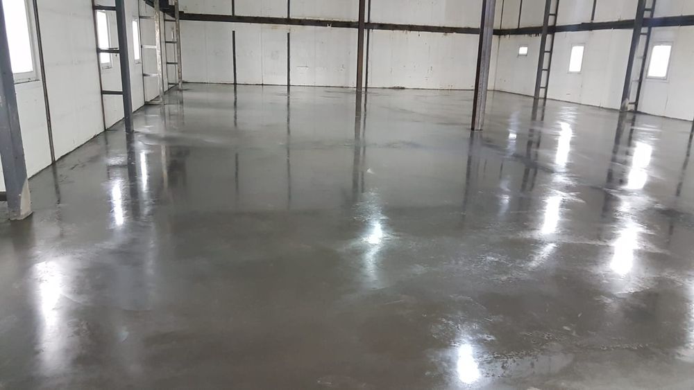 Turnare Beton finisat cu elicopter si Cuart, Pardoseli Beton  periat