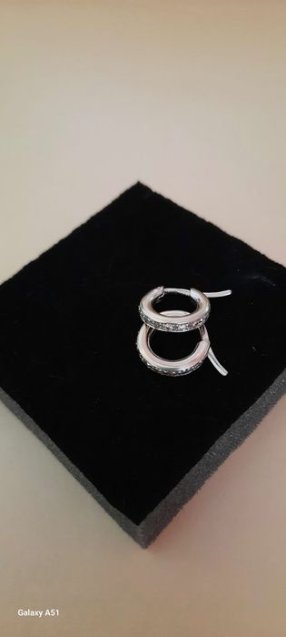 Cercei aur alb 18k