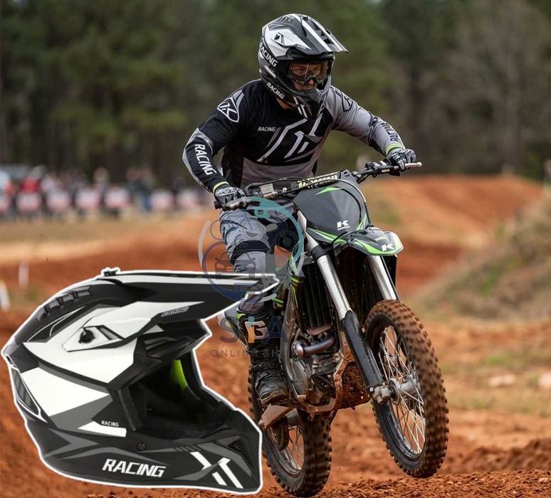 Кросова Каска за Мотокрос и Ендуро, Cross Helmet, Black