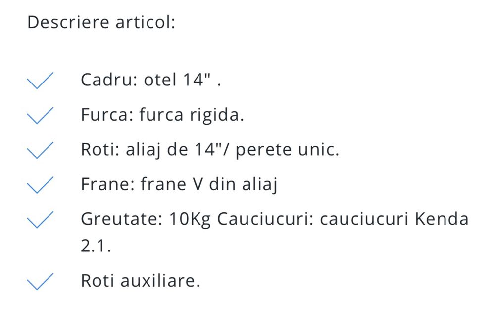 Bicicleta copii noua