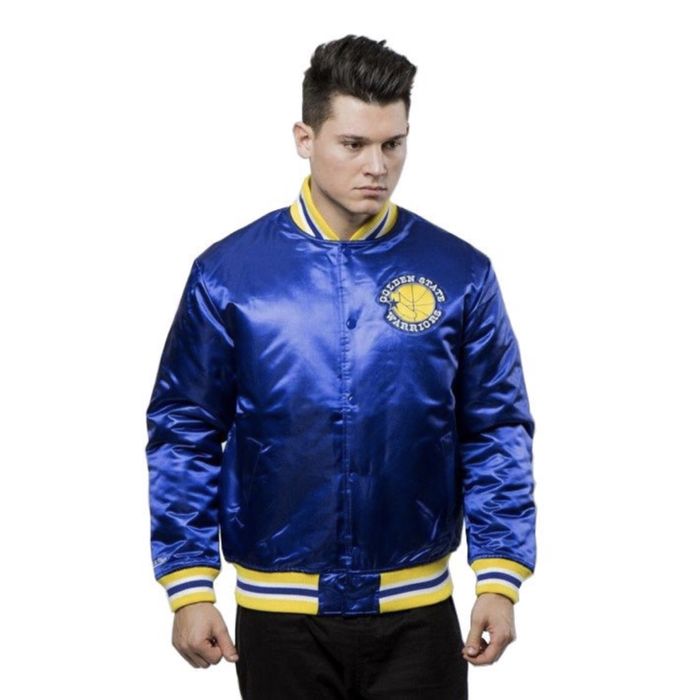 Mitchell & Ness NBA Golden State Warriors Heavyweight Satin Jacket - L