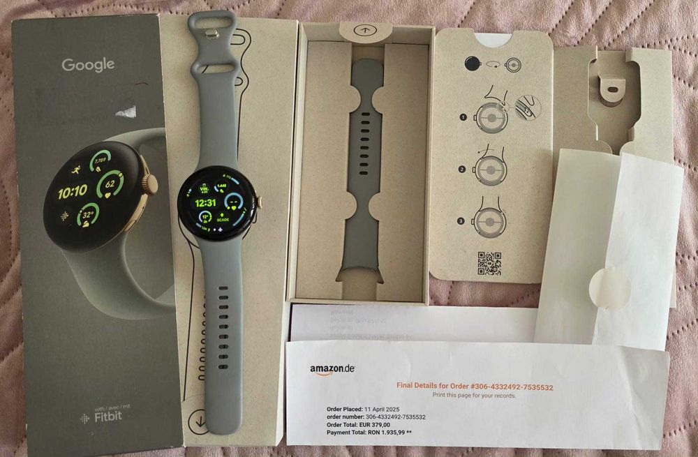 Ceas Google Pixel Watch 3 41mm LTE Champagne Gold