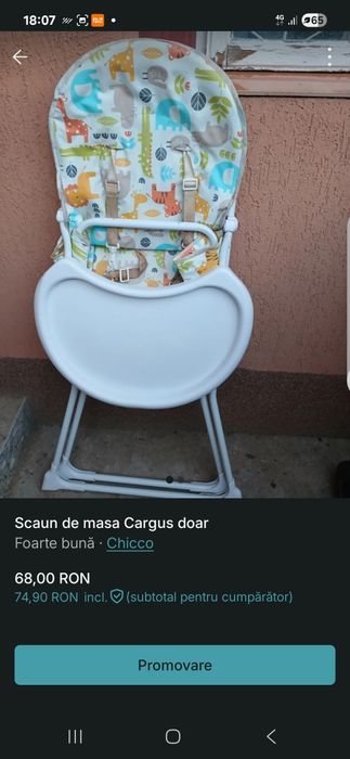 Scaun  de masa bebelus