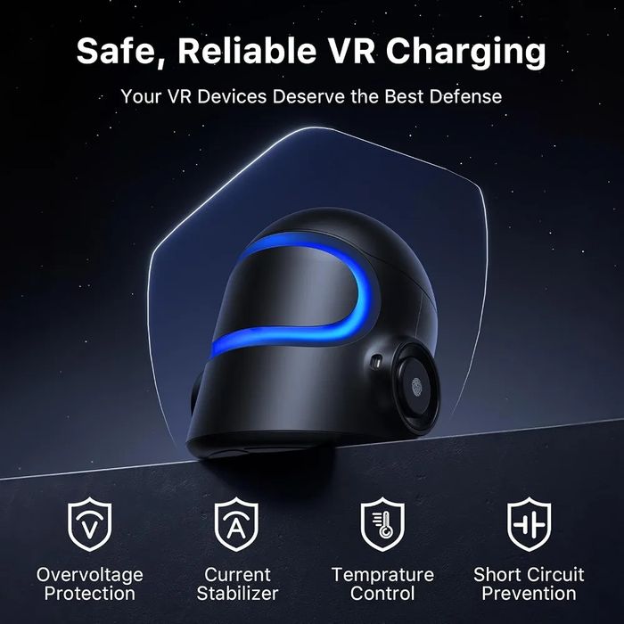 Зарядна станция Aubika VR CyberCore Lite 45W за Meta Quest 3/3S, Vision Pro, Pico