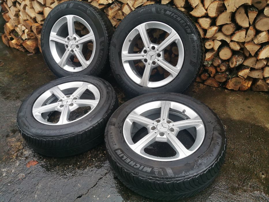 jante originale Mercedes + senzori + anvelope iarna 215 65 R17 DOT2820