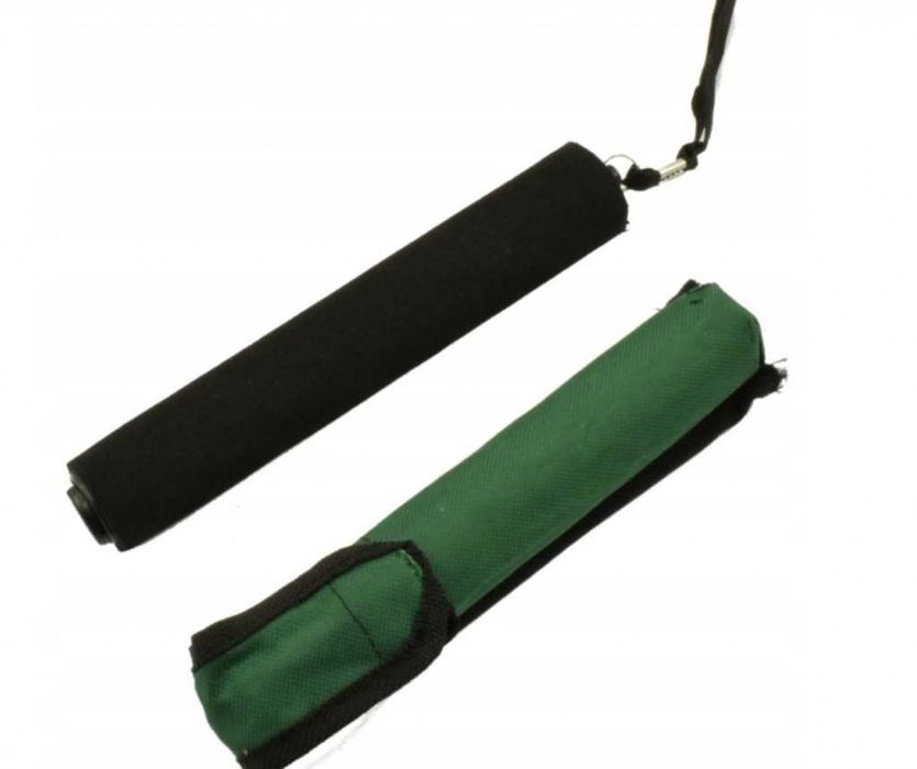 Телескопична палка за самоотбрана с черна дунапренена дръжка и калъф