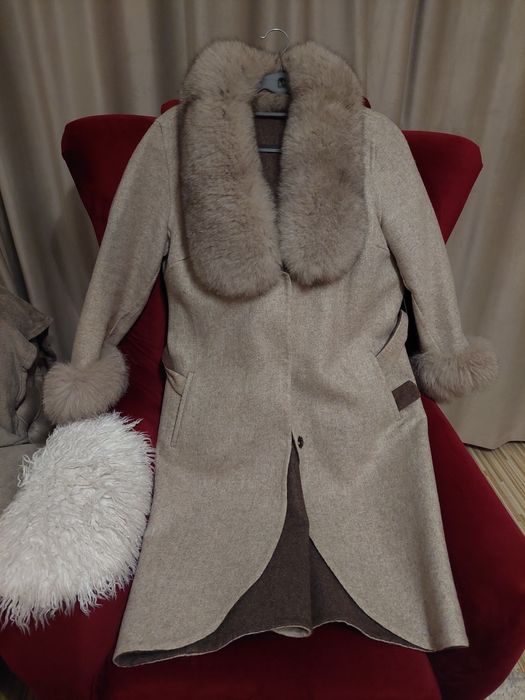 Palton Alpaca cu blana naturala