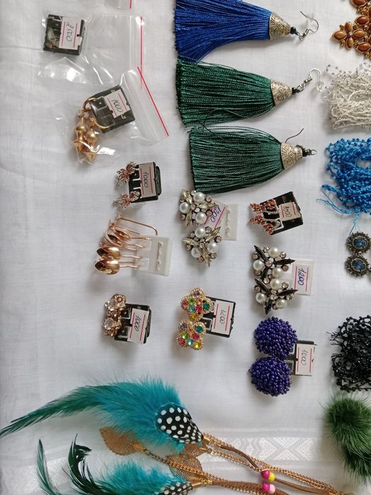 Сережки,колье все по 500тг