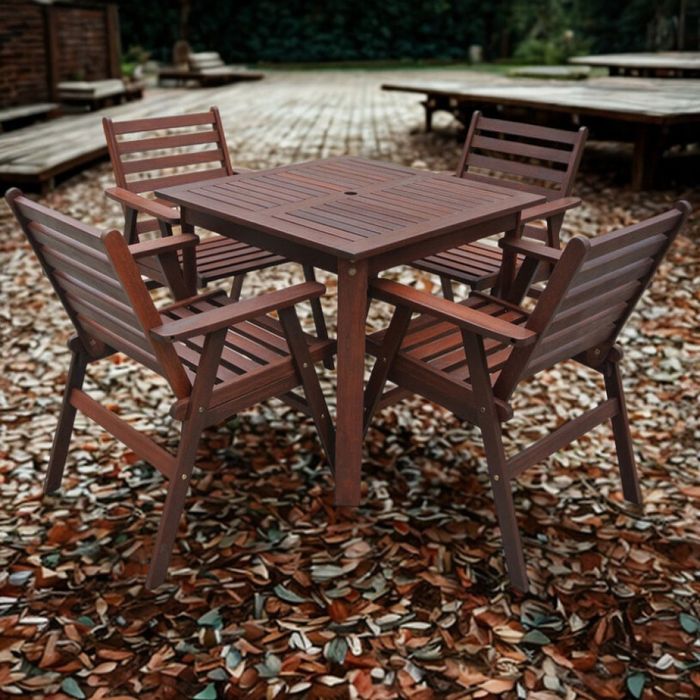 Градински комплект  Tirora Muhler Meranti- 5 части дърво