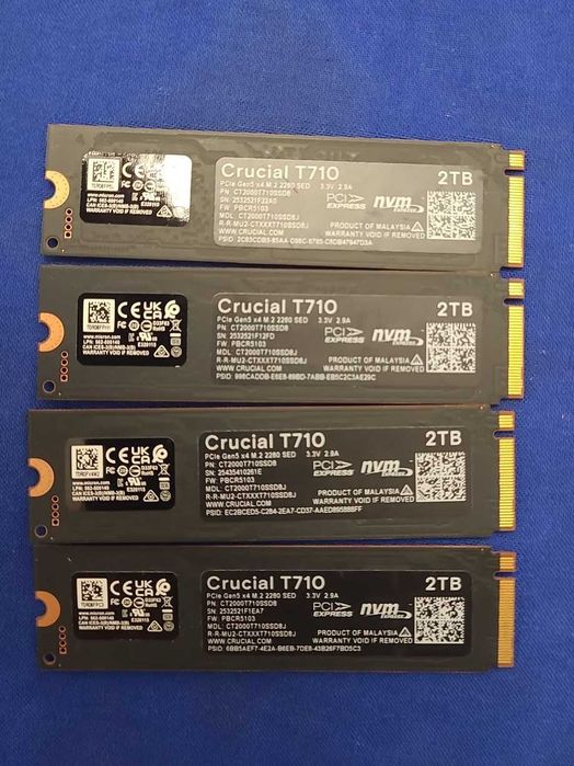 SSD Crucial T710 de  2TB PCI Express 5.0 x4 M.2 2280, nou, original , 14500 MB/s