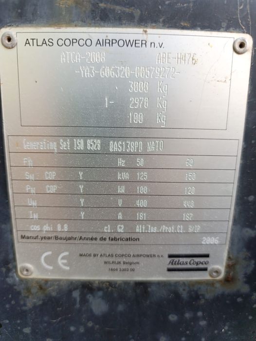 Генератор ДГУ. Atlas Copco QAS 138