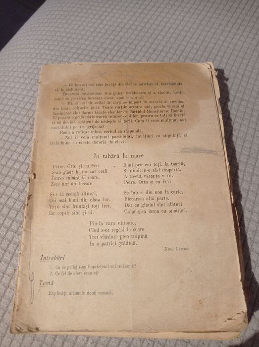 Manual clasa a III-a, anii '50.