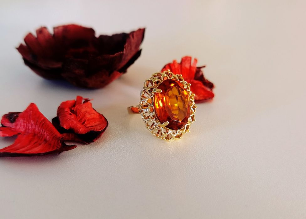 Inel din aur de 18K și citrin natural
