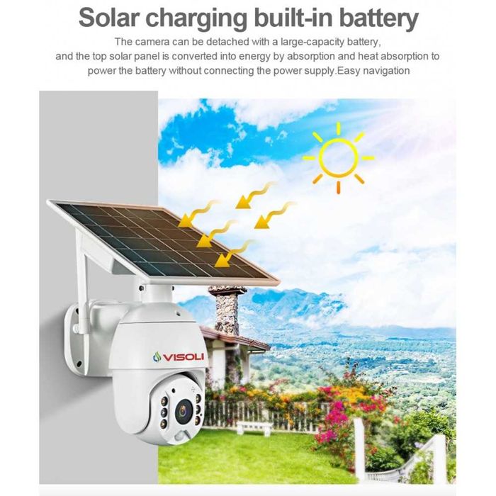 Camera de supraveghere Sim 4G Visoli® VS-S10-4G PRO,Rezolutie, 4MP