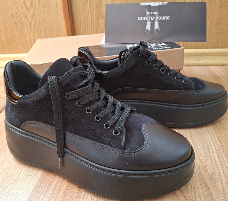 Нови кецеве Bianki от естествена кожа,лак и велур