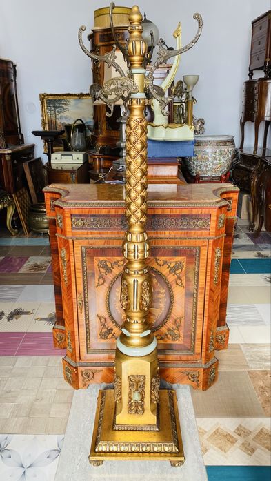 Cuier Vintage Lemn Masiv Bronz Antic